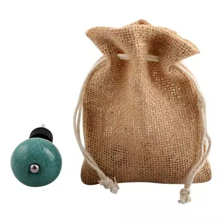 Sea Green Black Crackle Ceramic Wine Stopper